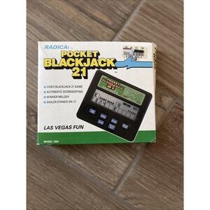 Radica 1350 Pocket BlackJack 21 Hand Held Electronic Video Game‎ Box Tested!